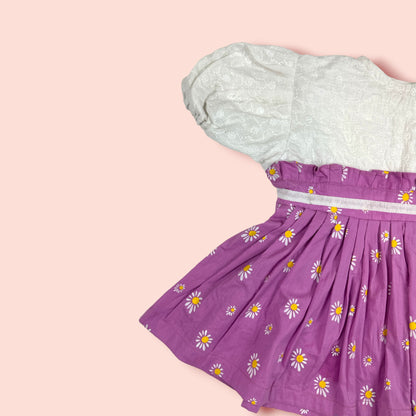 left side view of Lawn Embroidered & Floral Printed Quality Frock