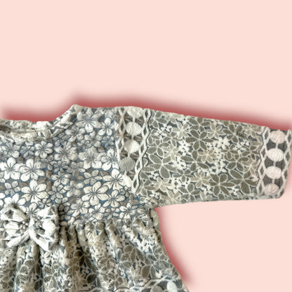 Classic Velvet Luxury Layered Frock shoulder view