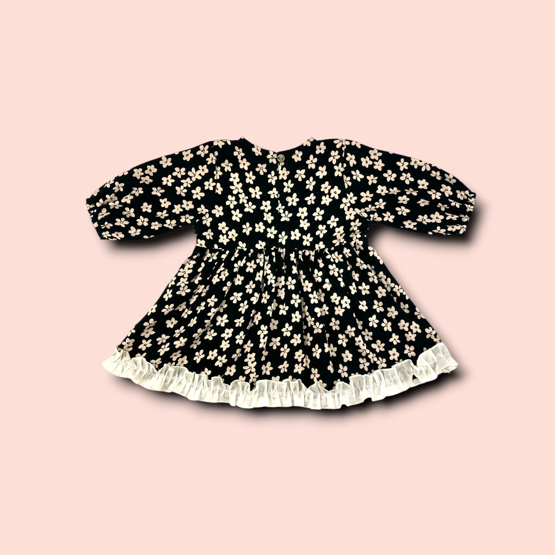 full view of Linen Black & White Printed Frock