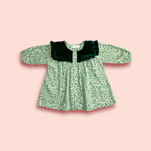 Cozy up to luxury Woolen green Frock