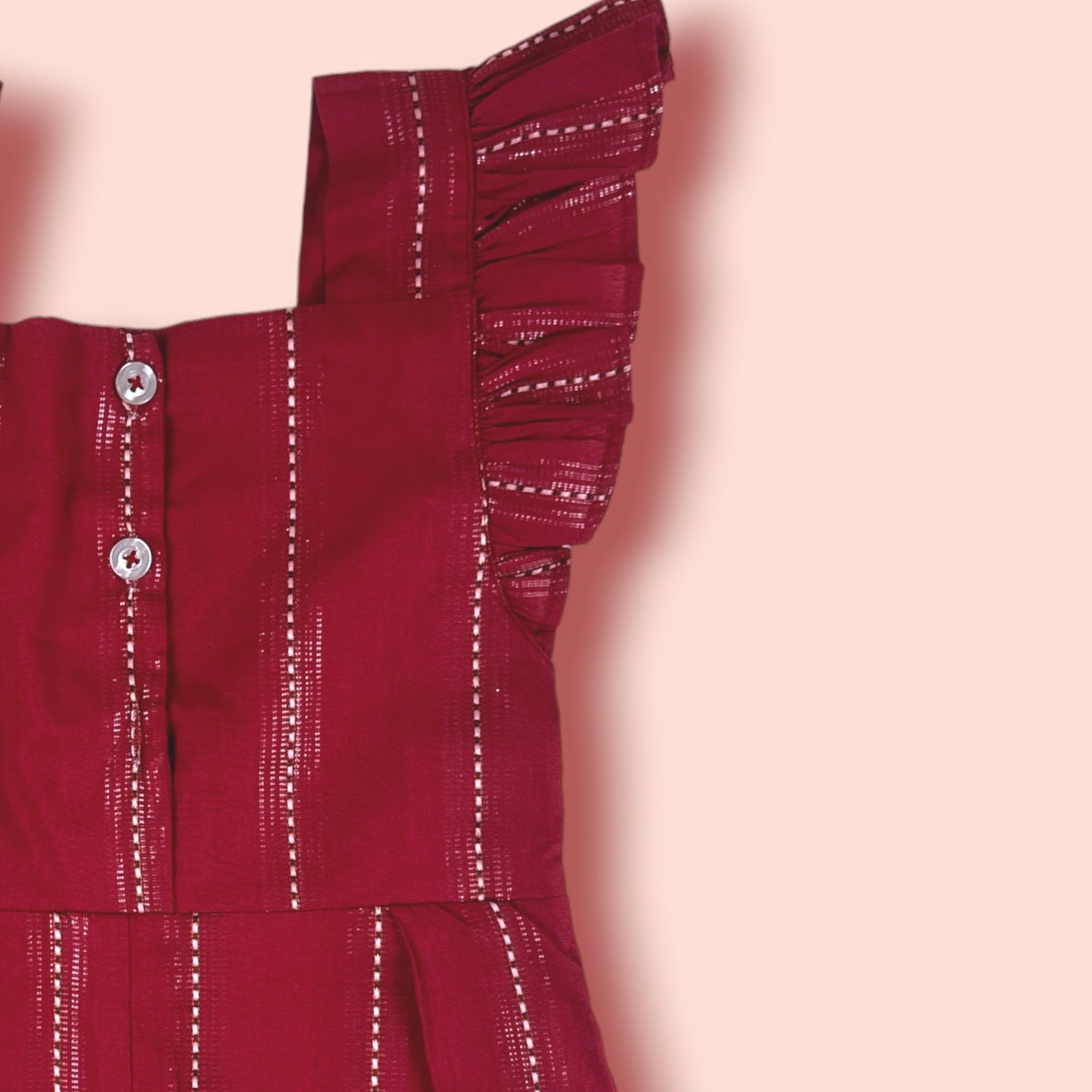 shoulder view of Lawn Lite Embroidered Comfortable Jumpsuit