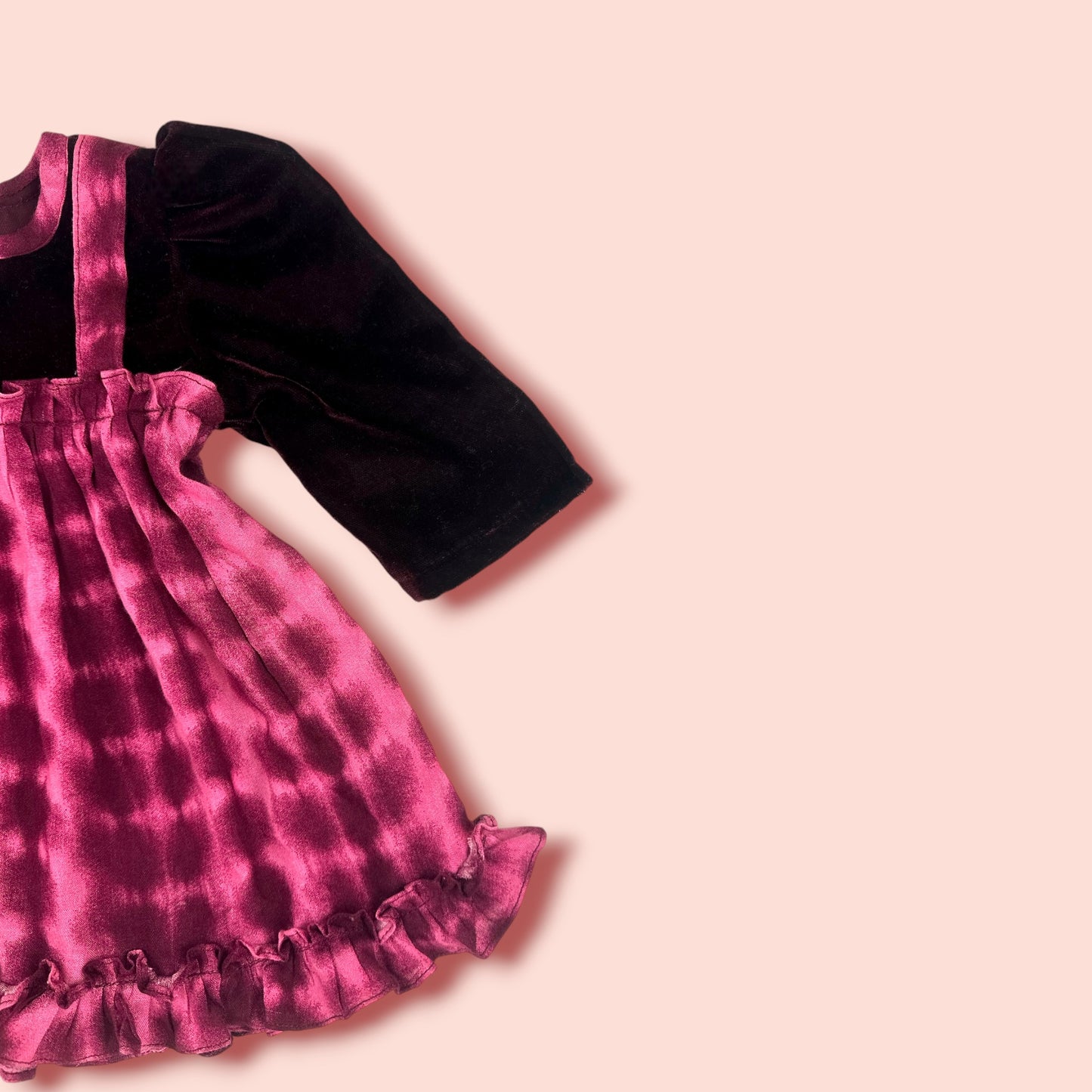 side view of Linen Gentle Glamour With Red Wine Velvet Vibes