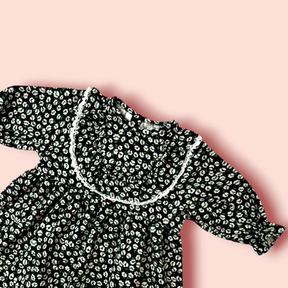 neck view of Woolen Earth Tone Delight Frock