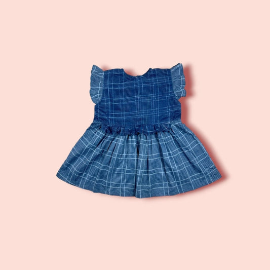 Summer Collection Blue Short Sleeves Frock