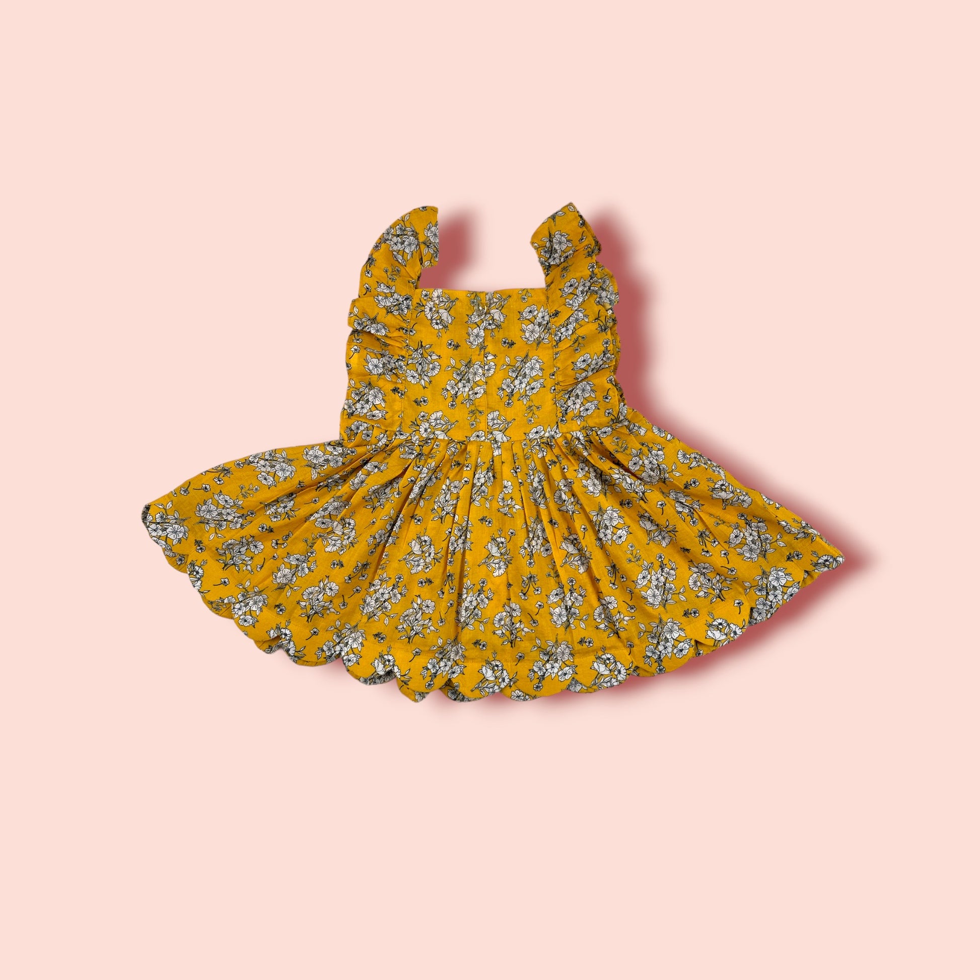 Candy Yellow Lawn Sleeveless Frock