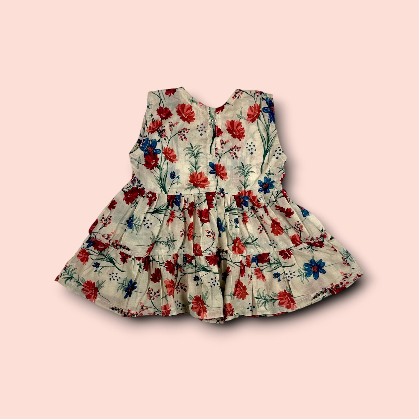 full view of Summer Floral Printed Sleeveless Frock