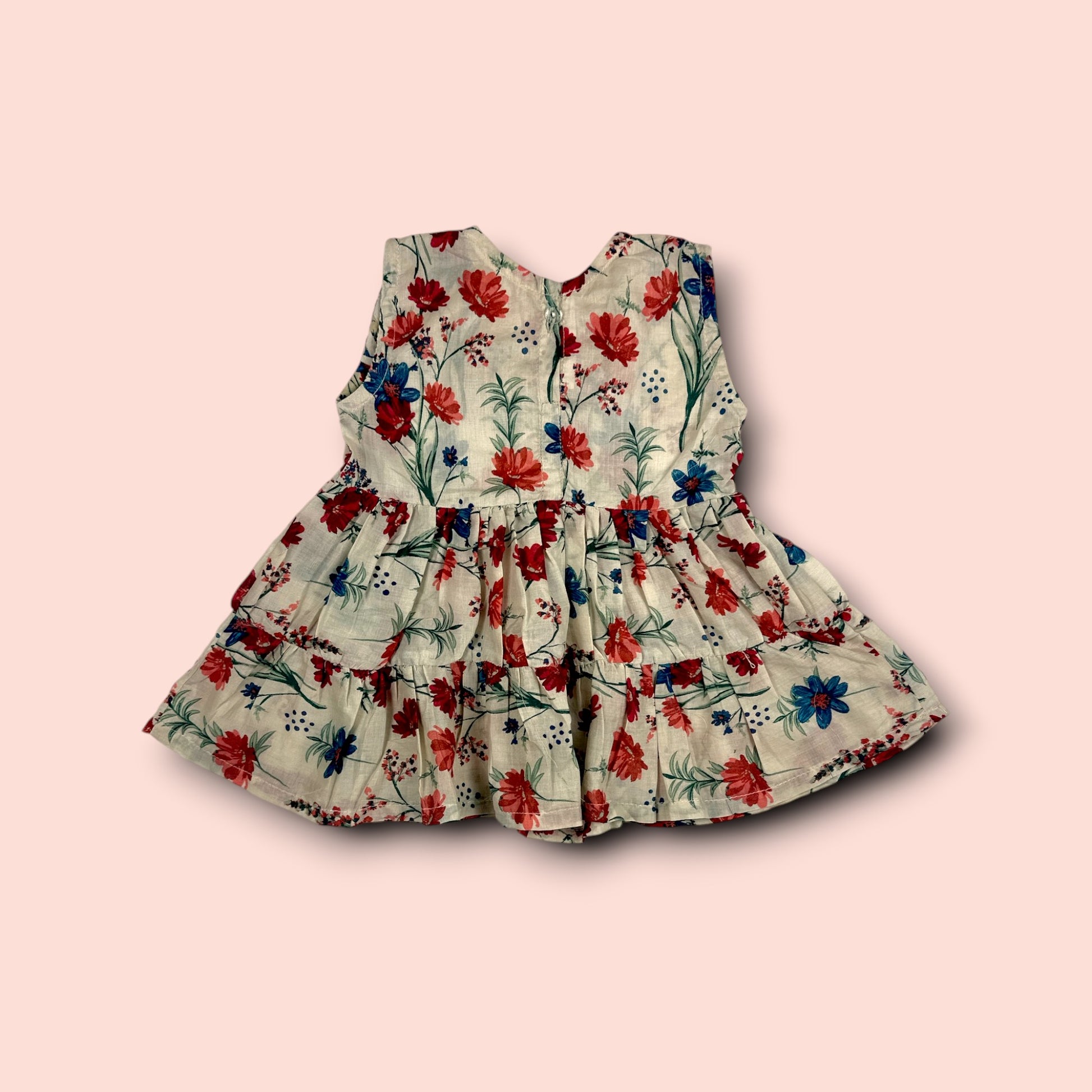 full view of Summer Floral Printed Sleeveless Frock