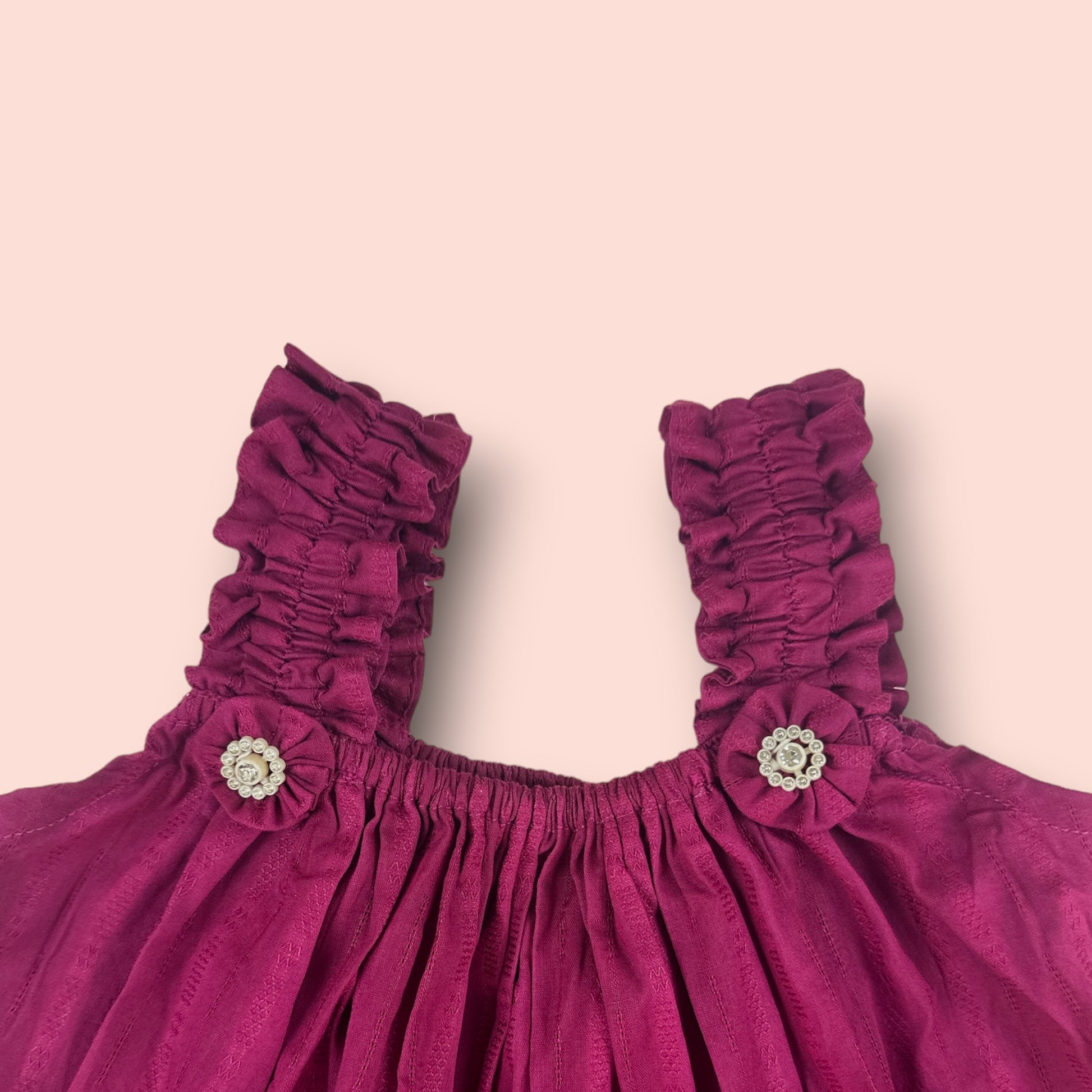 neck view of Lawn Ornamental Frock 2 PC Set