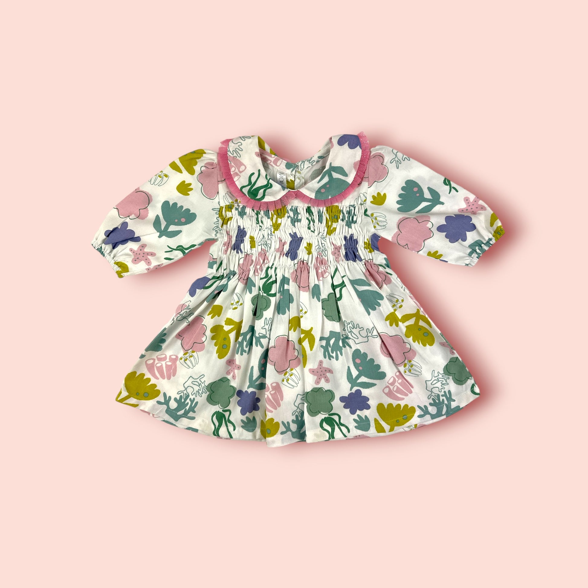 Linen Rosy Ruffles Frock