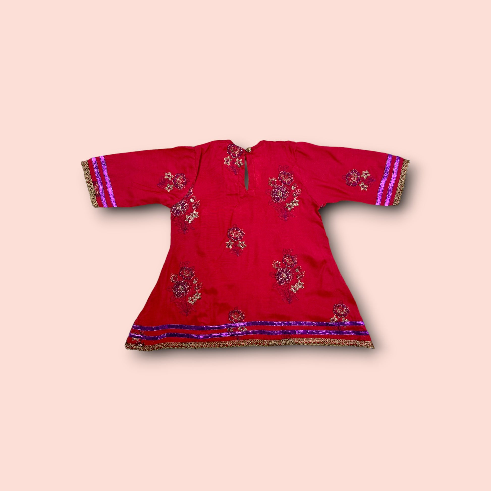 back view of Toddler's Festive Fashion "SHARARA" 3 Pc Set