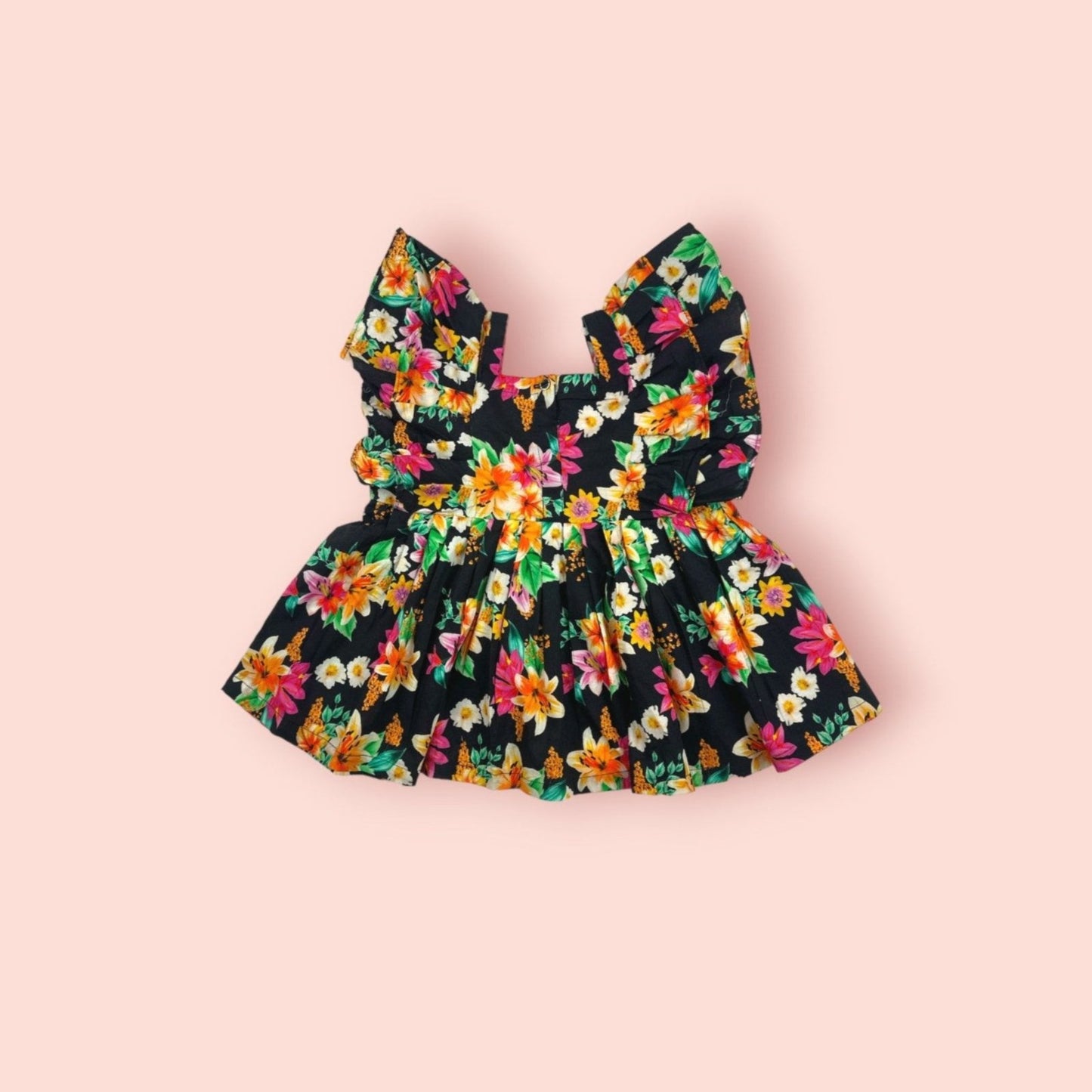 full view of Short sleeve printed Lawn-frock