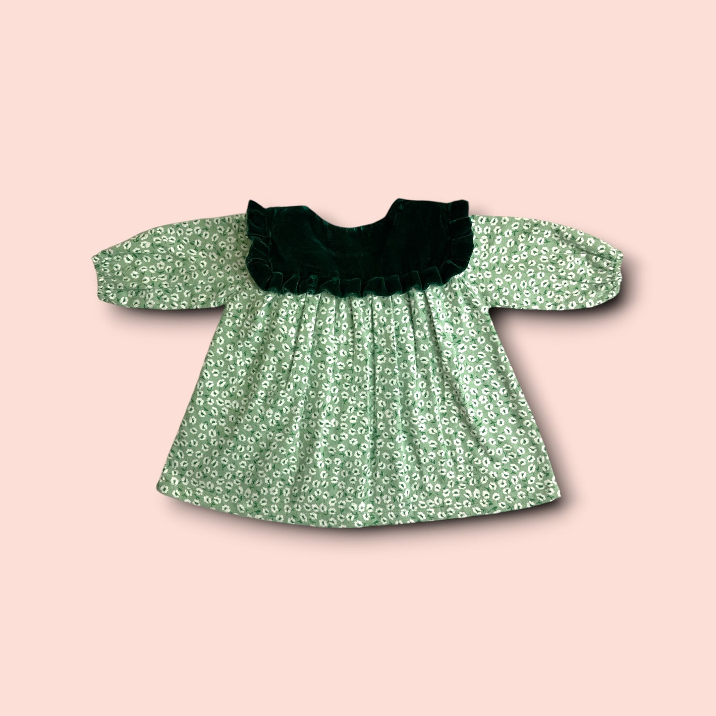 Cozy up to luxury Woolen green Frock back view