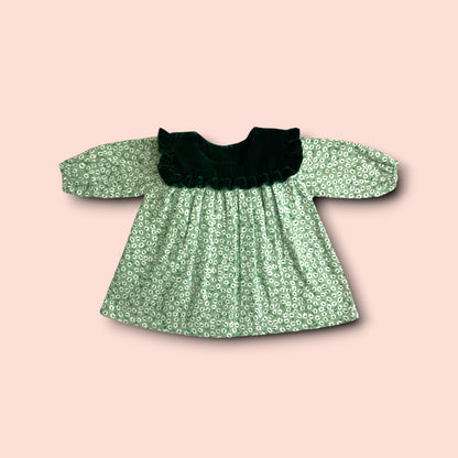 Cozy up to luxury Woolen green Frock back view