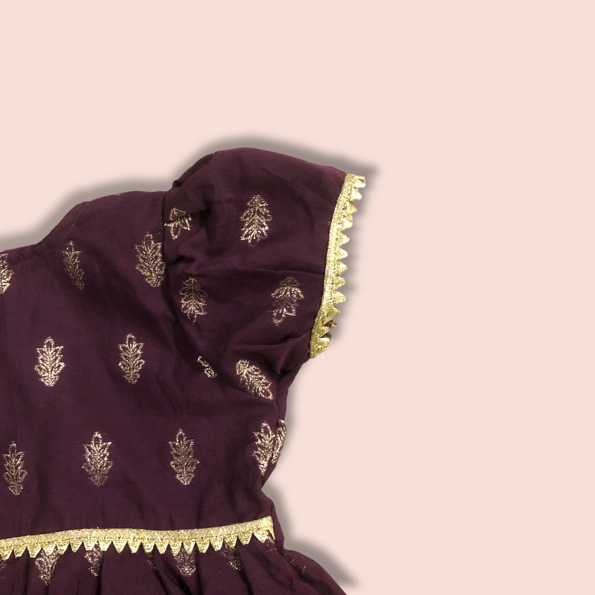 shoulder view of Mulberry Purple 2 PC Set