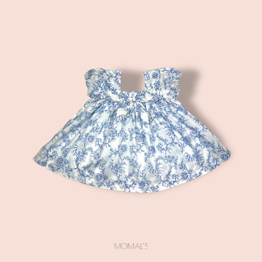 Printed Blue and White Frock