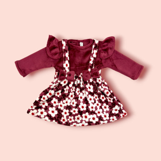 Red Fur Fantasy Synthetic Splendor Frock