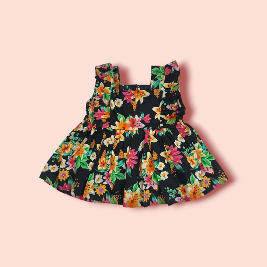 Short sleeve printed Lawn-frock